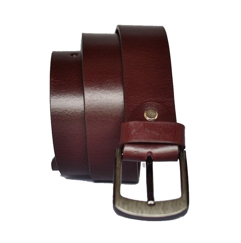 Leather Belt with Wide Pin Buckle