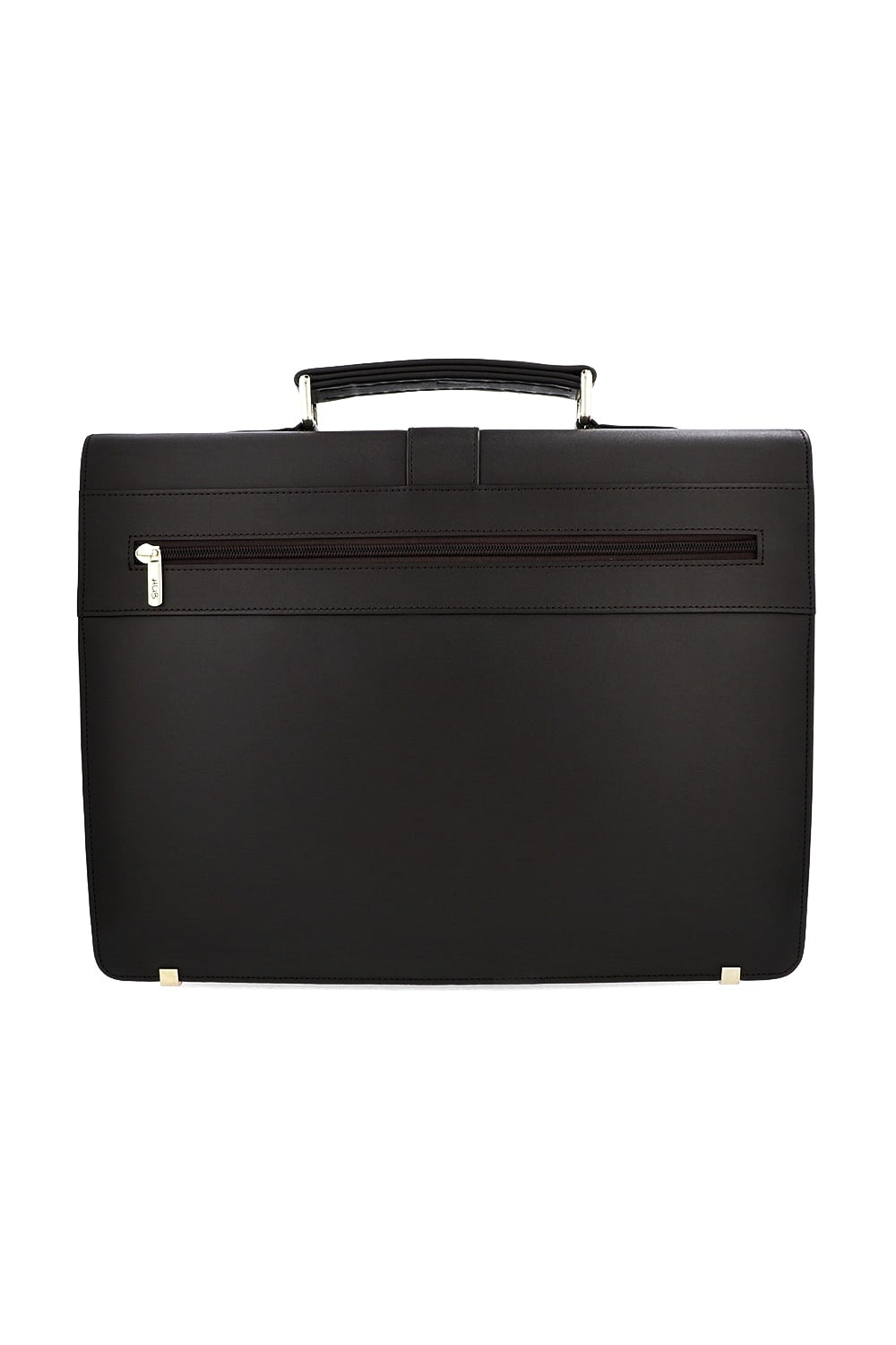 Classic Black Leather Laptop Bag