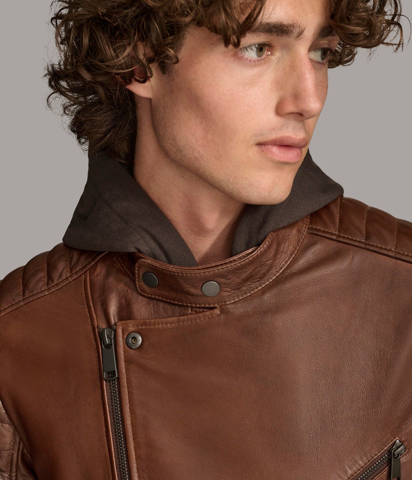 Men Leather Cafe Racer Jacket, Bikers Jacket