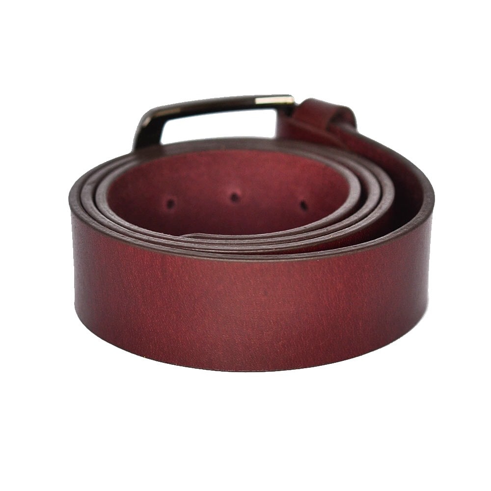 Leather Belt with Wide Pin Buckle