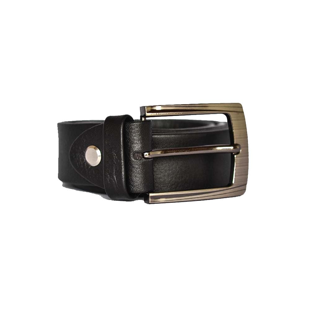 Handmade Black Leather Belt with Gunmetal Buckle