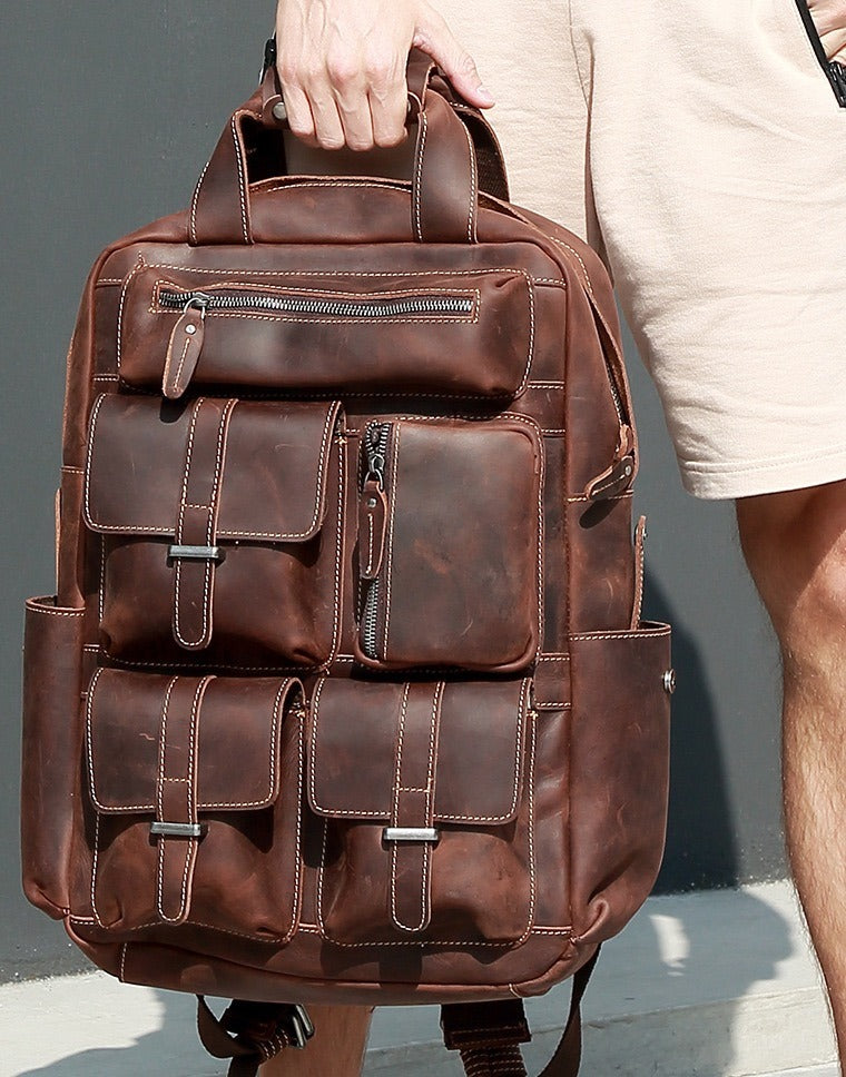 Gen Z Brown Leather College Bag