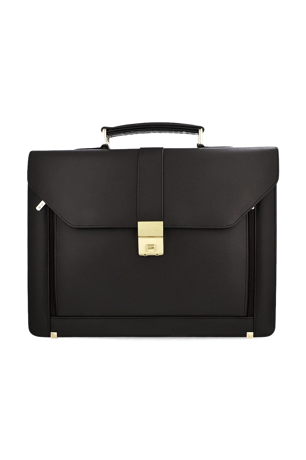 Classic Black Leather Laptop Bag