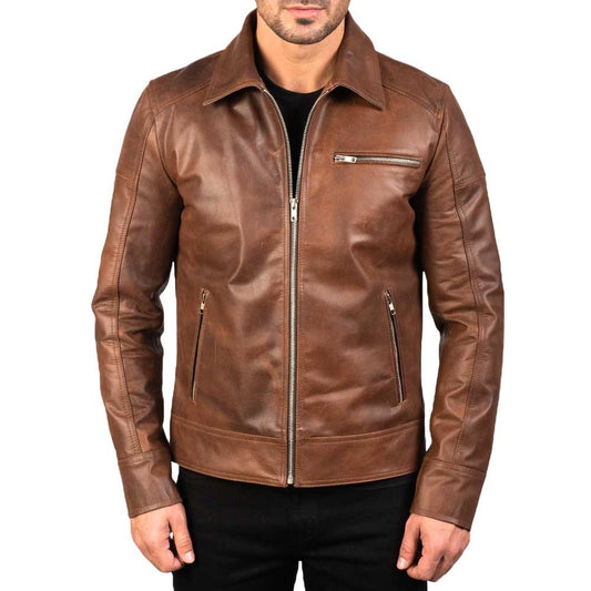 Men’s Classic Levi’s Style Leather Jacket