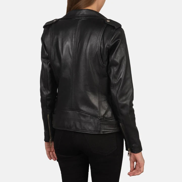Women’s Real Lamb Leather Bikers Jacket Perfecto Style Bikers Leather Jacket