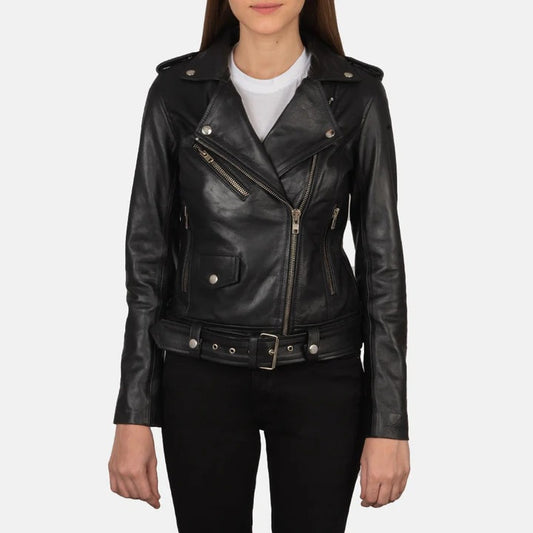 Women’s Real Lamb Leather Bikers Jacket Perfecto Style Bikers Leather Jacket