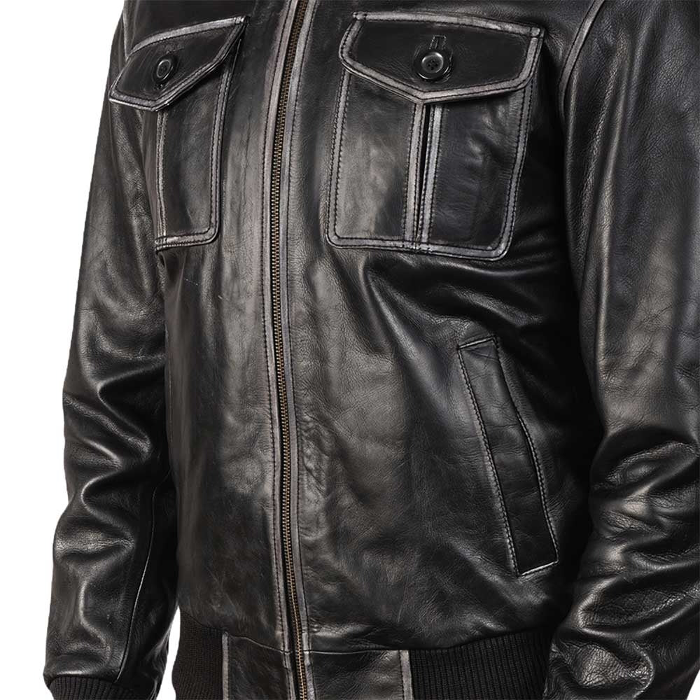 Men’s Classic Leather Jacket Shirt Tunics Black Jacket