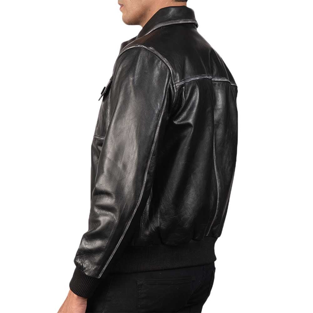 Men’s Classic Leather Jacket Shirt Tunics Black Jacket
